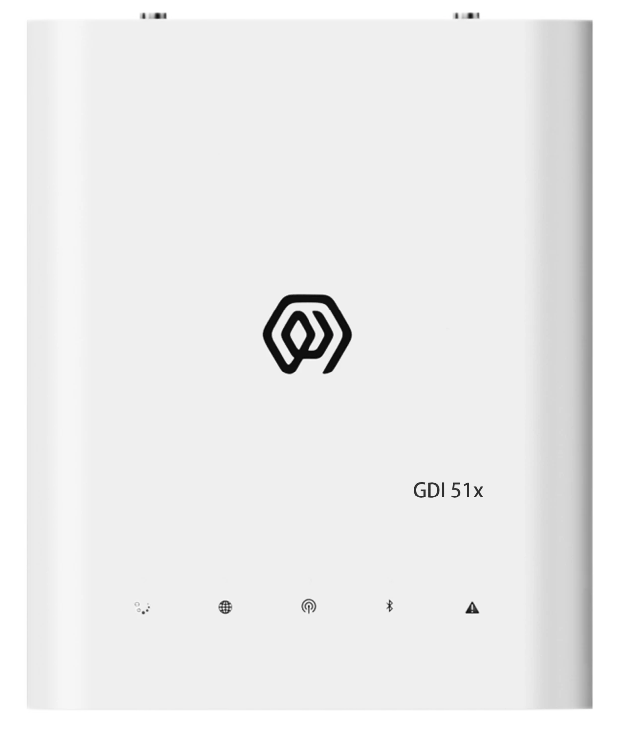 Front view of the white GDI51 indoor LoRaWAN gateway